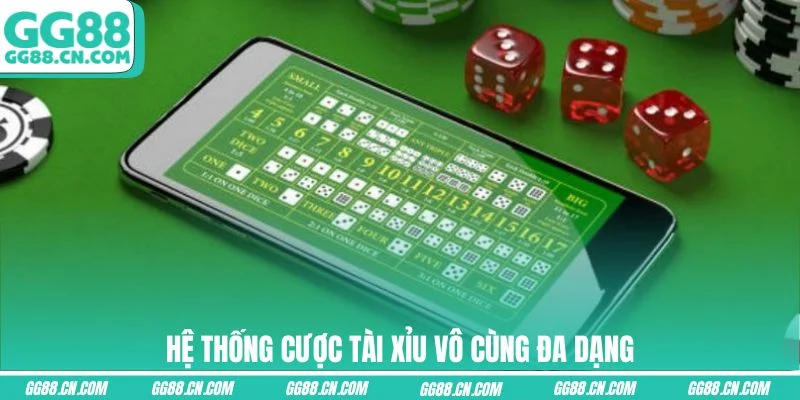 Hệ thống cược Tài Xỉu vô cùng đa dạng Hệ thống cược Tài Xỉu vô cùng đa dạng